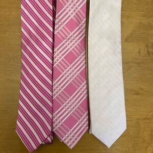 Set of Three Pink Silk Ties